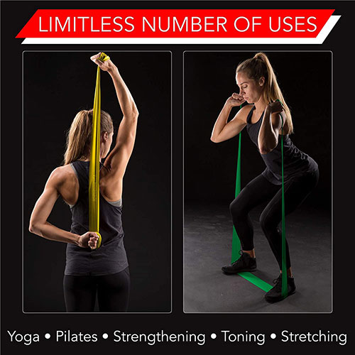 woman using resistance band