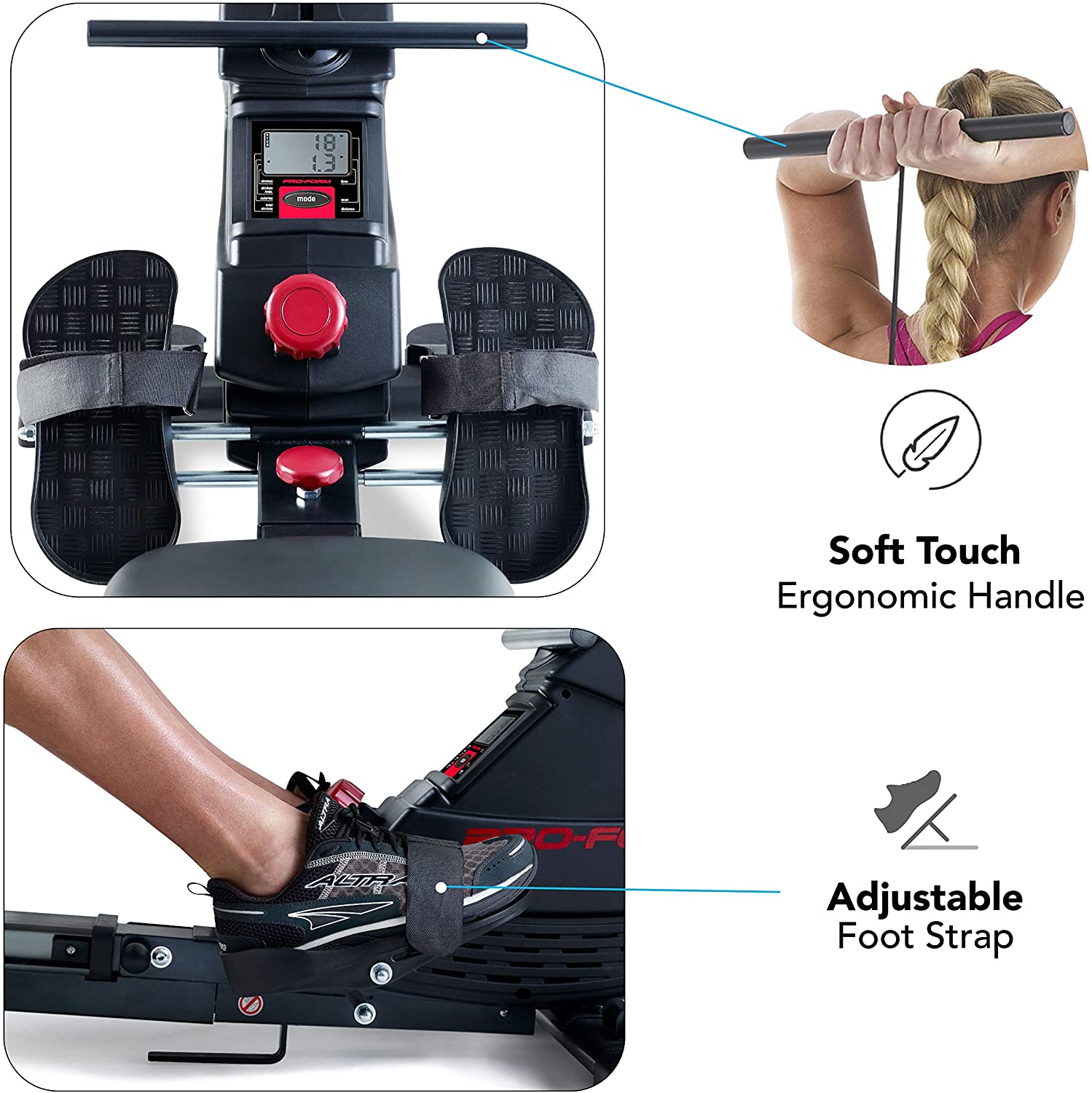 ProForm 440R Rower adjustable foot straps