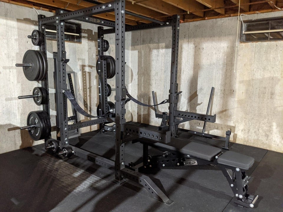 basement gym with natural light