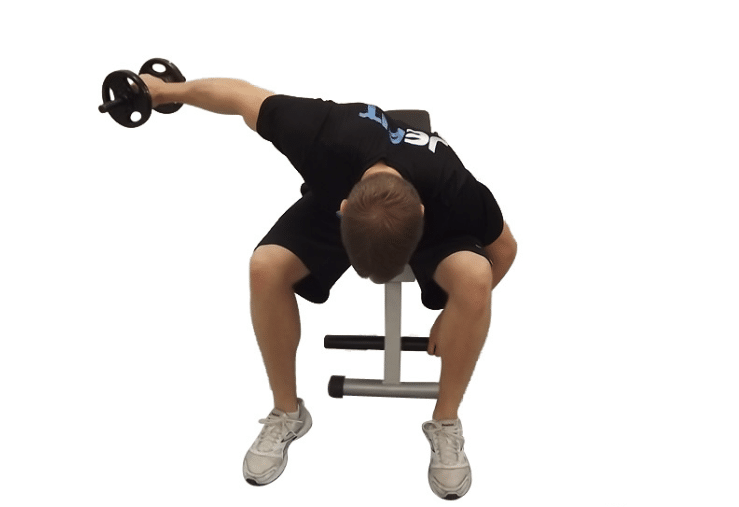 Single-Arm Seated Bent-Over Dumbbell Raise