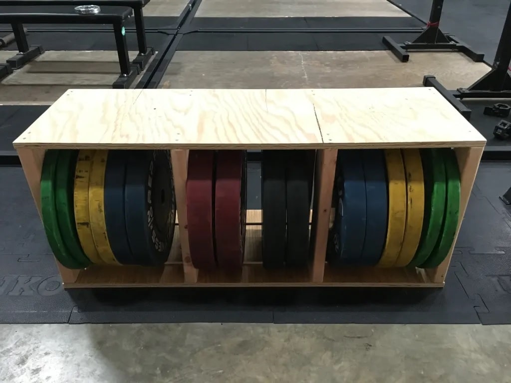DIY Bench Weight Plate Storage