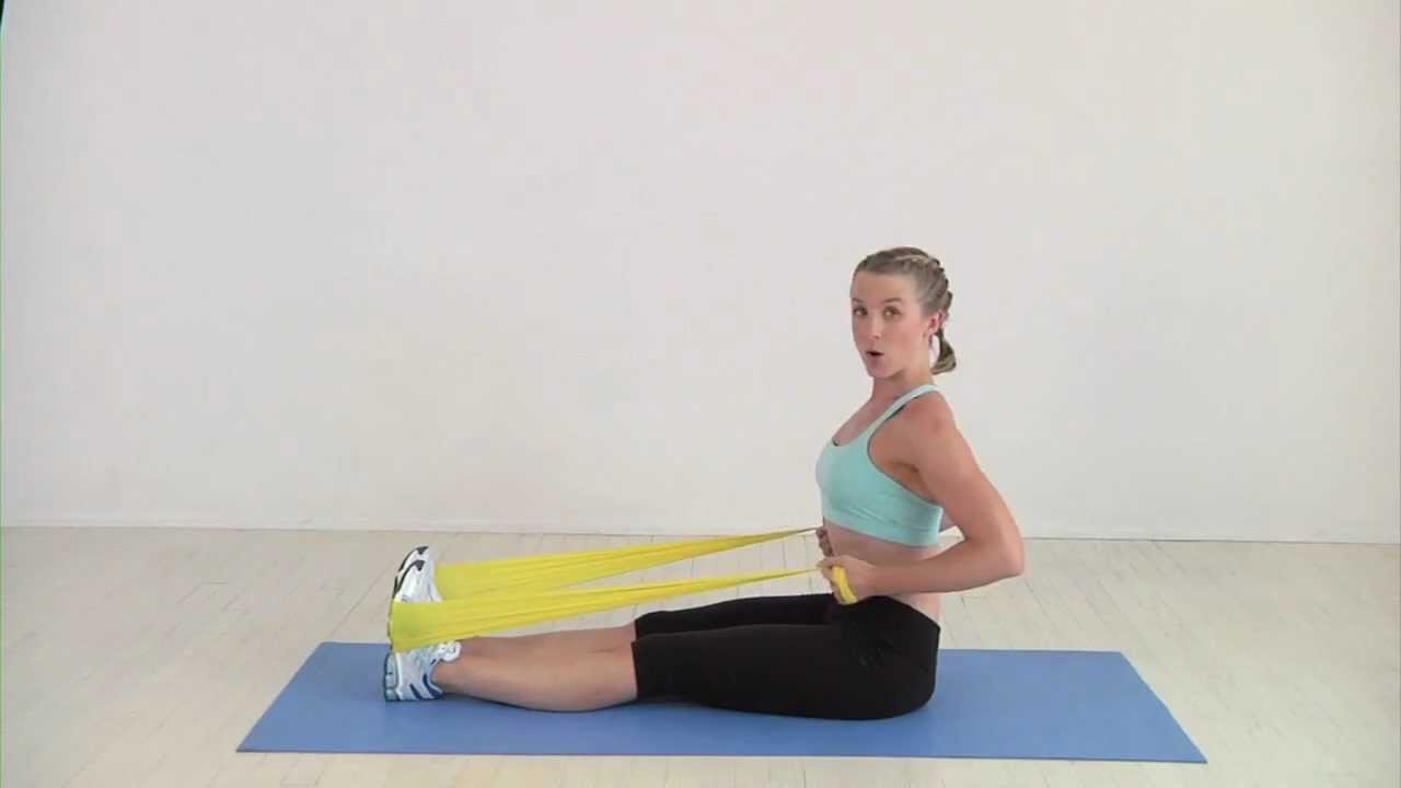 Woman Doing Resistance Band Row Exercise
