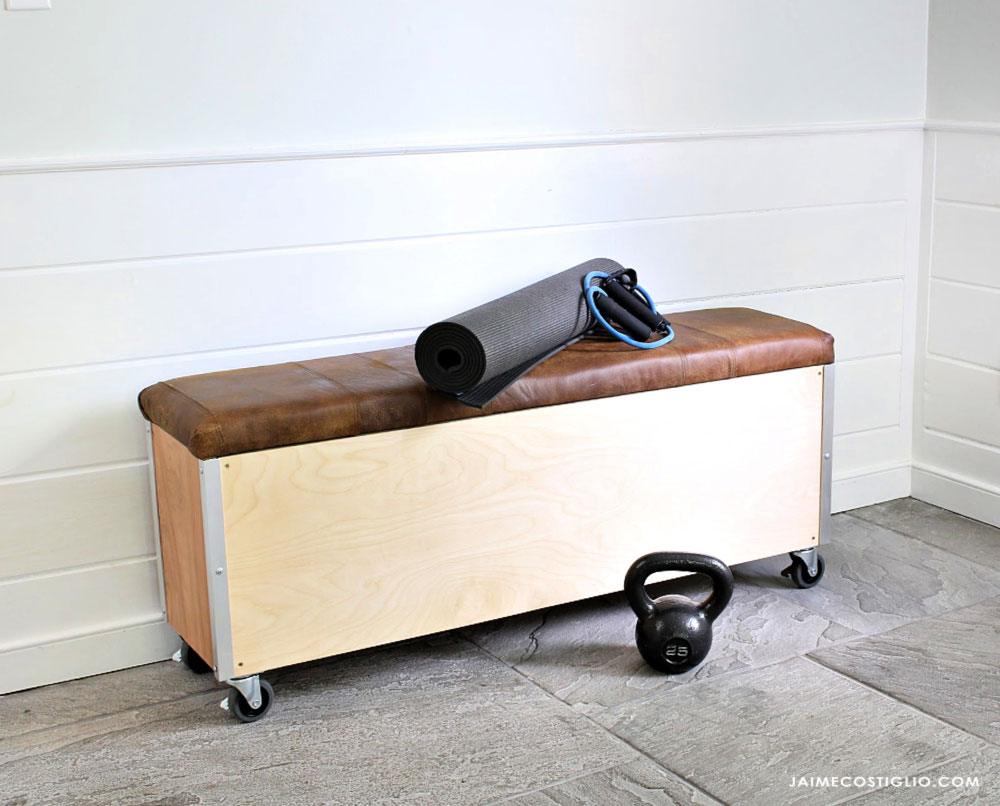 workout bench with caster wheels
