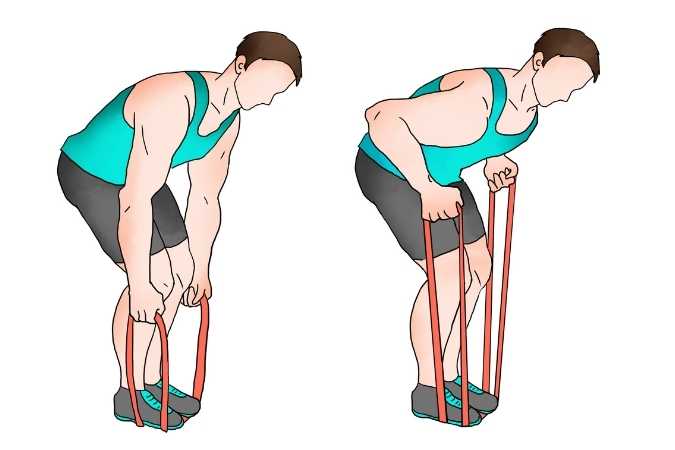 Ilustration How To Perform Resistance Band Bent Over Row