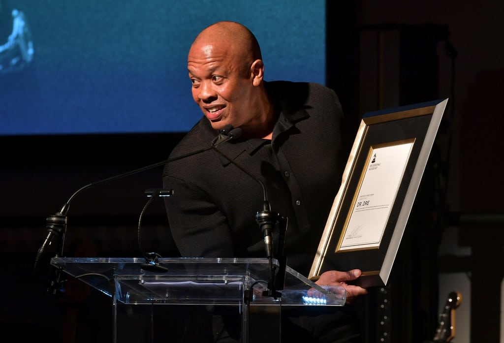 Dr. Dre Accepting an Award On Stage