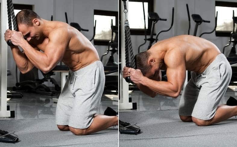 Man Doing Kneeling Cable Crunches