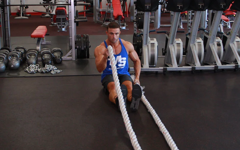 Battle Ropes Seated Wave