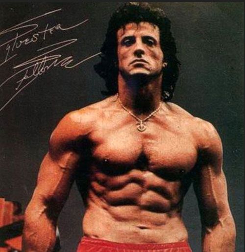 Younger Sylvester Stallone shirtless