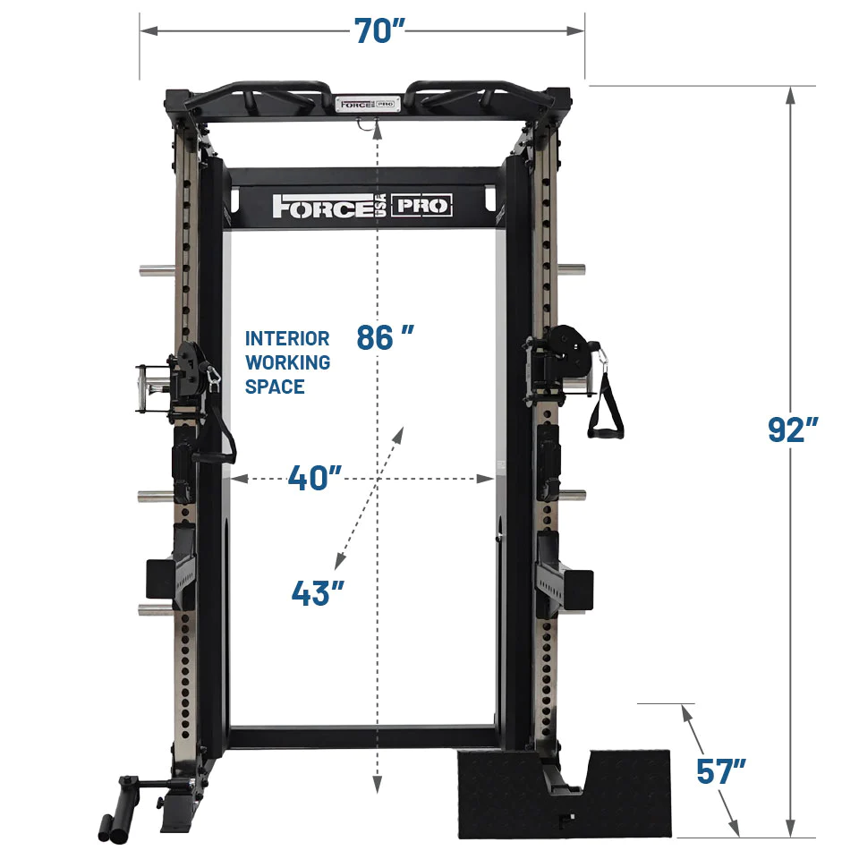 Force USA X15 Pro Home Gym Dimensions