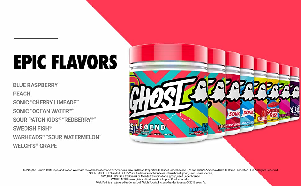 Ghost Pre-Workout Flavors