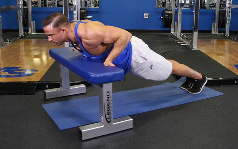 Man Doing Incline Push Ups With Underhand Grip