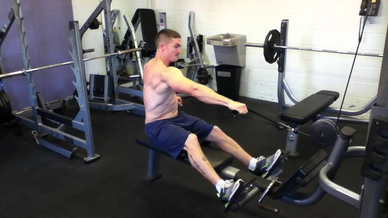 Man Doing Cable Seated Ab Twists