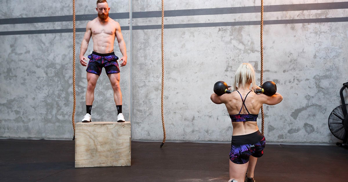 crossfit gym with plyo box and ropes